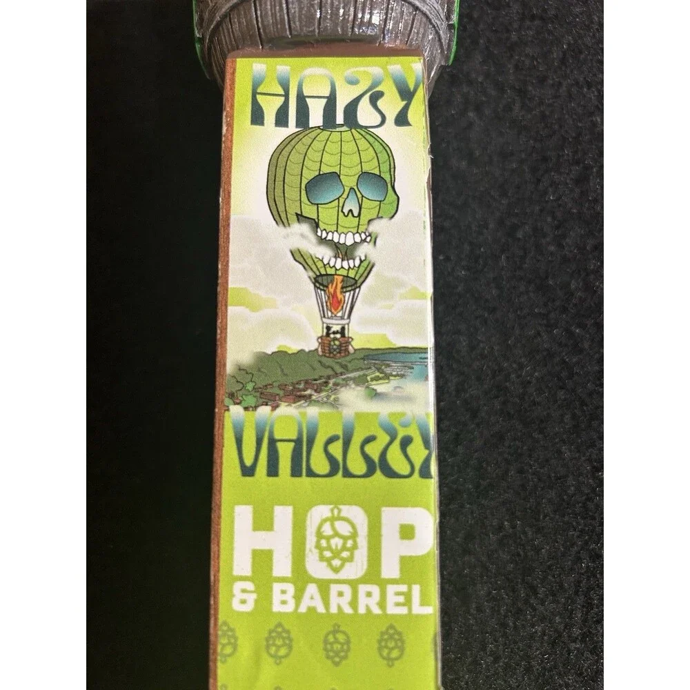 Hop & Barrel Hazy Valley Hazy IPA Beer Tap Handle Flying Skull 12
